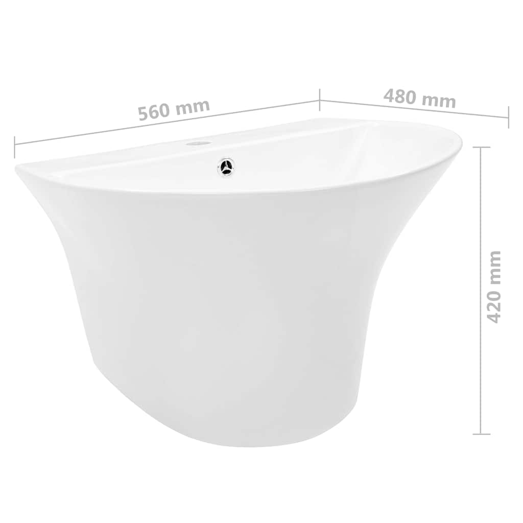 Lavabo Bianco 56 x 48 x 42 cm Ceramica Smaltata | homemem39
