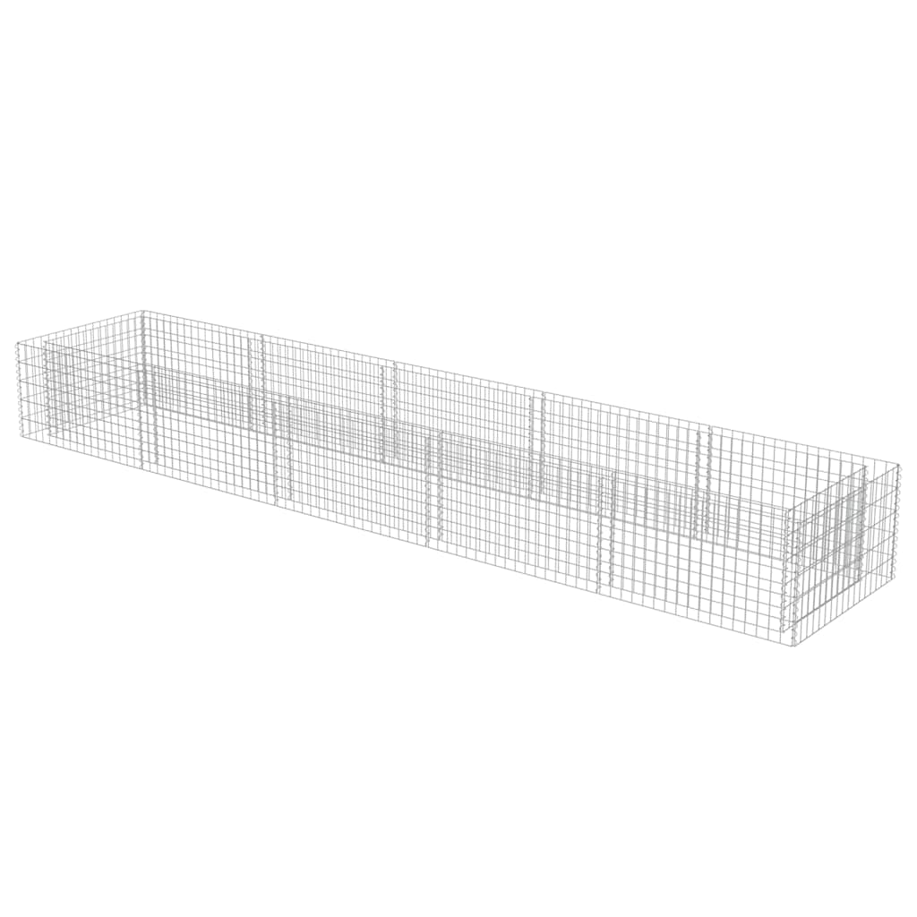 Gabbione Letto Rialzato in Acciaio Zincato 450x90x50 cm - homemem39