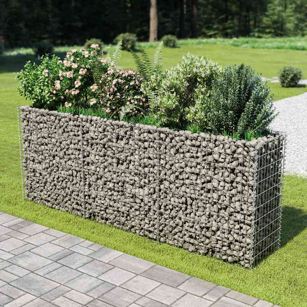 Gabbione Letto Rialzato in Acciaio Zincato 270x50x100 cm - homemem39