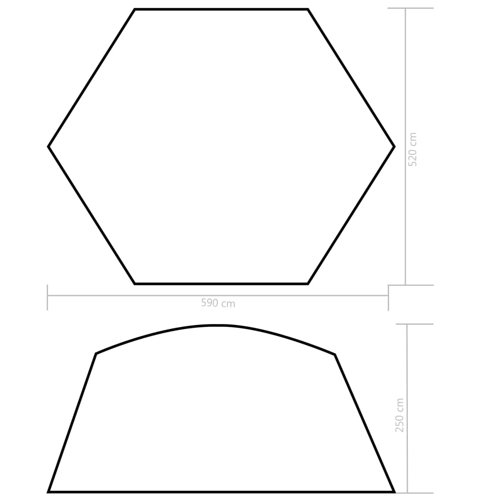 Tenda per Piscina in Tessuto 590x520x250 cm Blu - homemem39