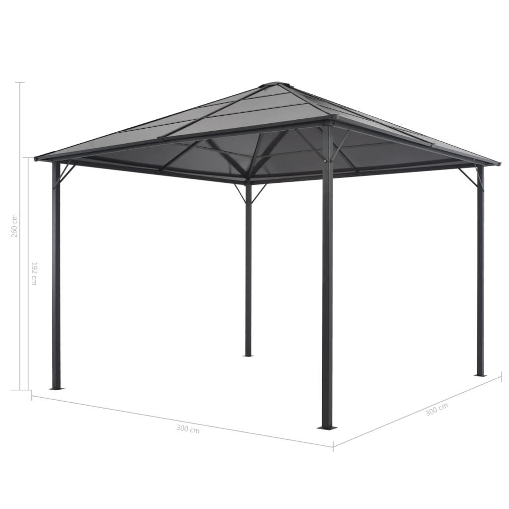 Gazebo con Tende in Alluminio 3x3 m Nero | homemem39