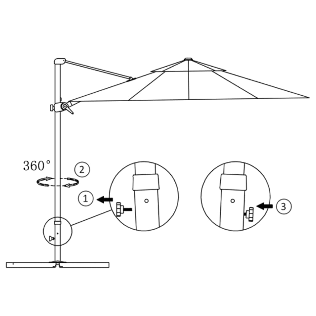 Ombrellone a Sbalzo con Palo in Alluminio 250x250 cm Antracite - homemem39