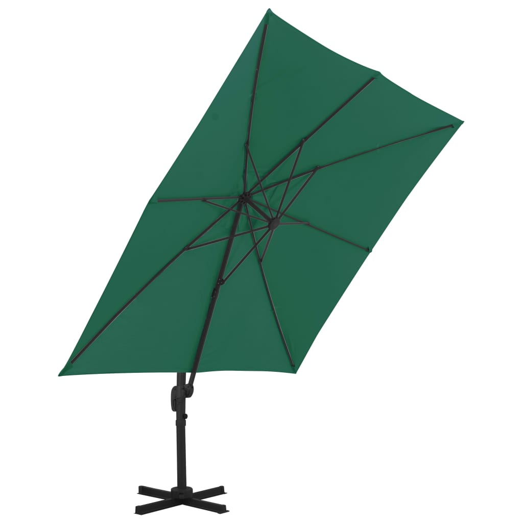 Ombrellone a Sbalzo con Palo in Alluminio 300x300 cm Verde - homemem39