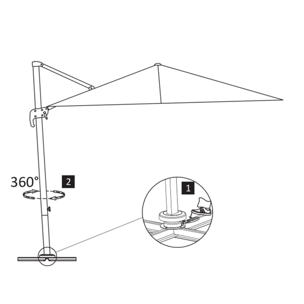 Ombrellone a Sbalzo Palo in Alluminio 400x300 cm Tortora - homemem39