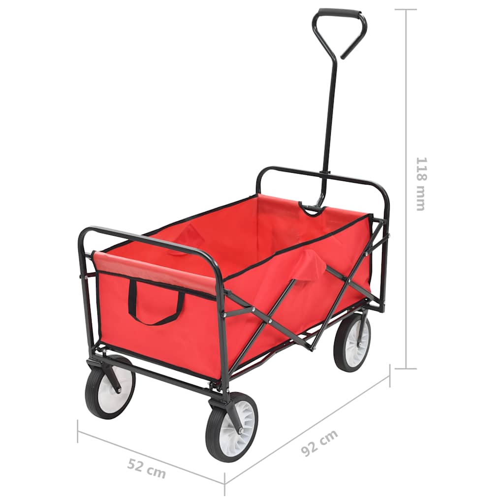 Carrello Pieghevole a Mano in Acciaio Rosso | homemem39