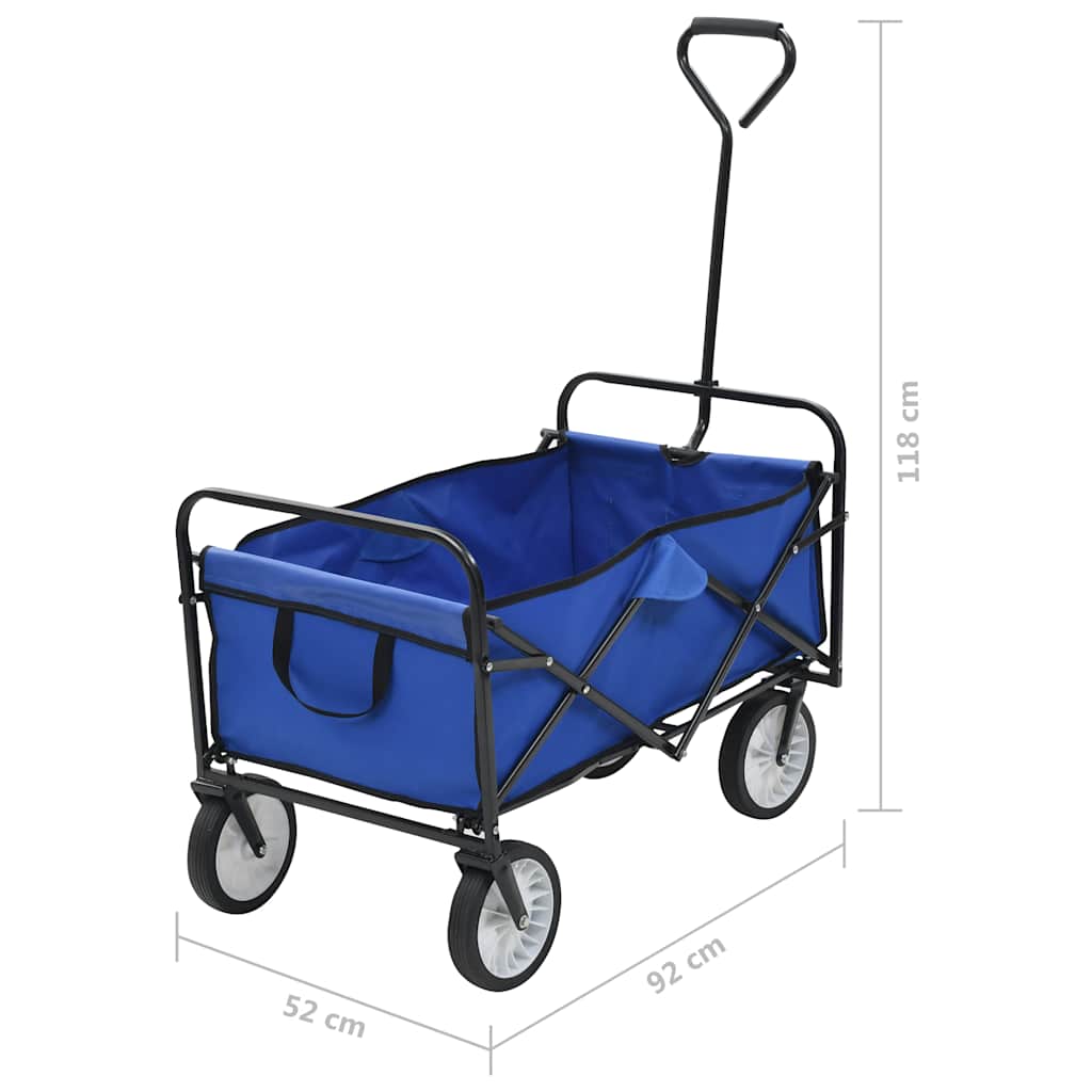 Carrello Pieghevole a Mano in Acciaio Blu | homemem39