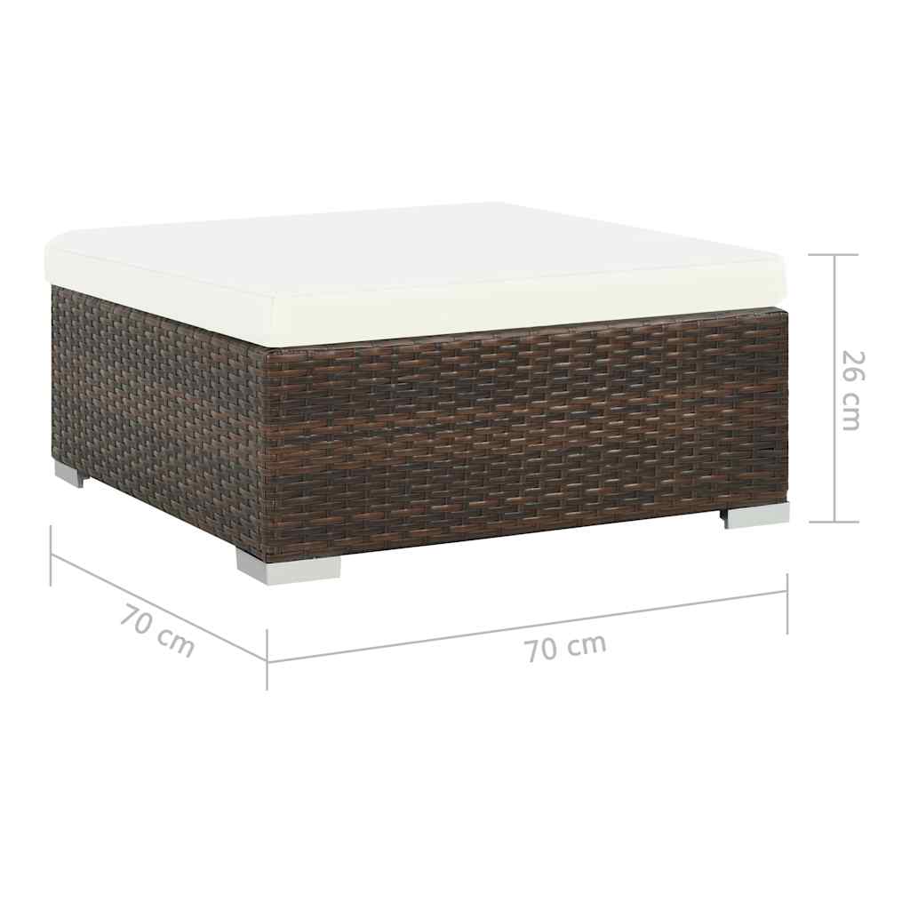 Set Divani da Giardino 6 pz con Cuscini in Polyrattan Marrone | homemem39
