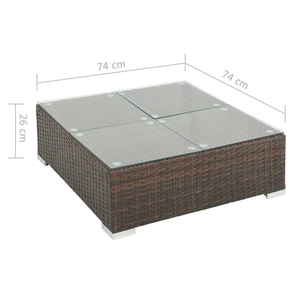 Set Divani da Giardino 8 pz con Cuscini in Polyrattan Marrone | homemem39