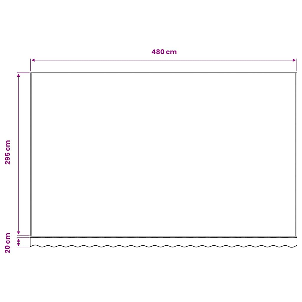 Tessuto di Ricambio per Tenda da Sole Blu e Bianco 500x300 cm
