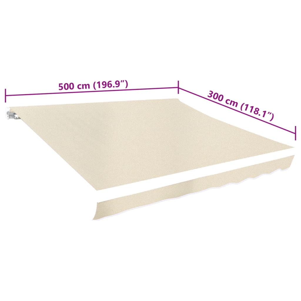Tendone Parasole in Tela Crema 5x3 m | homemem39