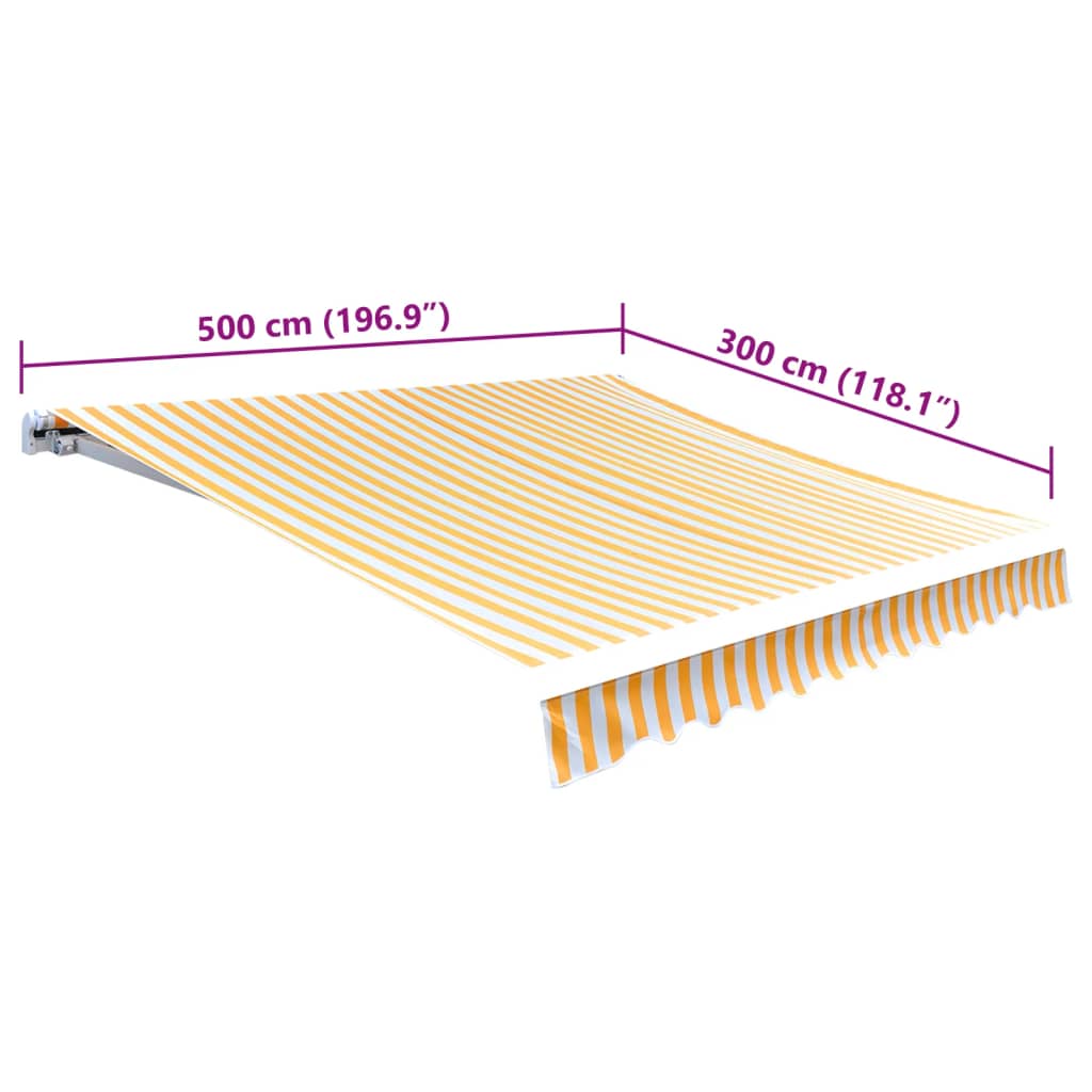 Tendone Parasole in Tela Arancione e Bianco 5x3 m