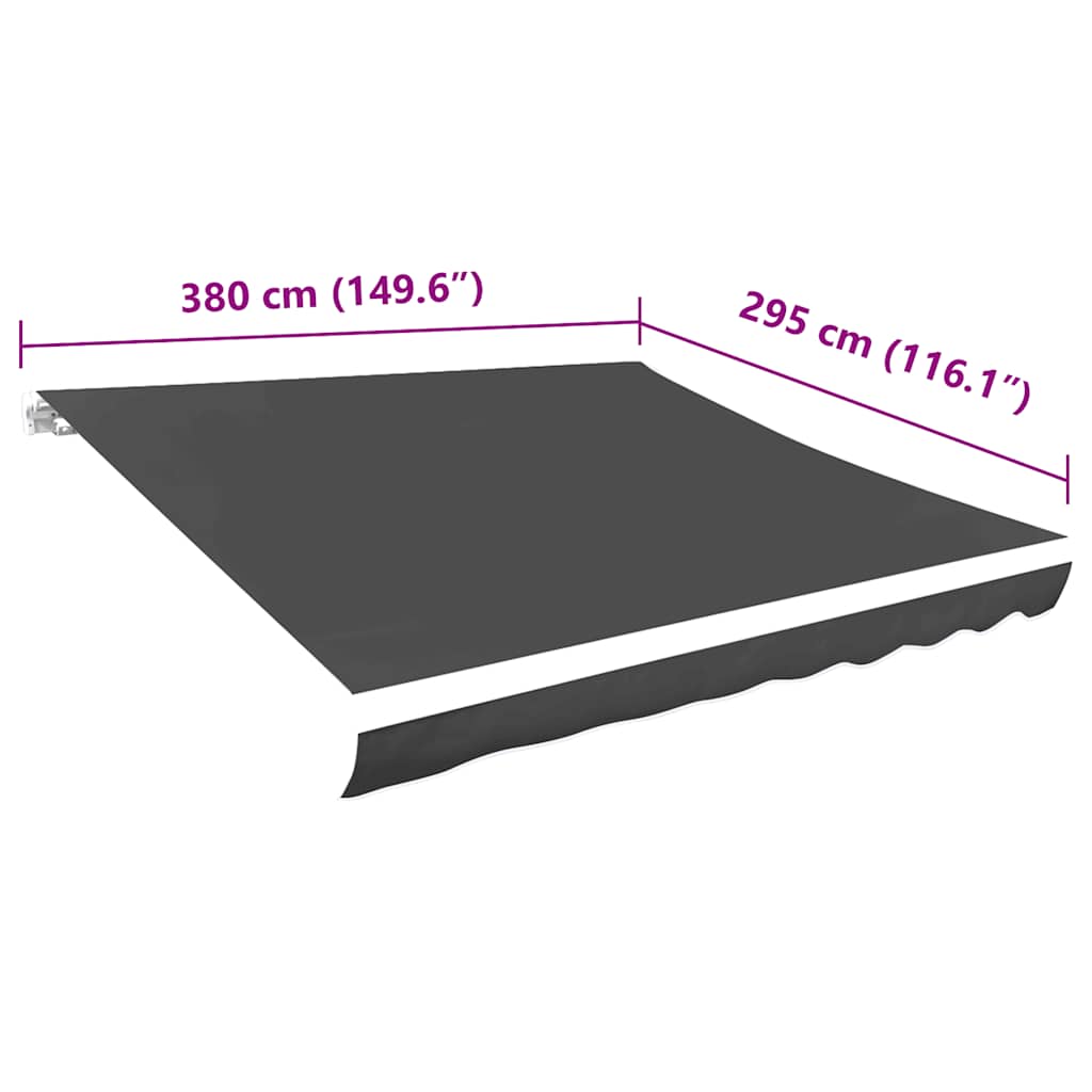 Tessuto di Ricambio per Tenda da Sole Grigio 4x3 m Poliestere | homemem39