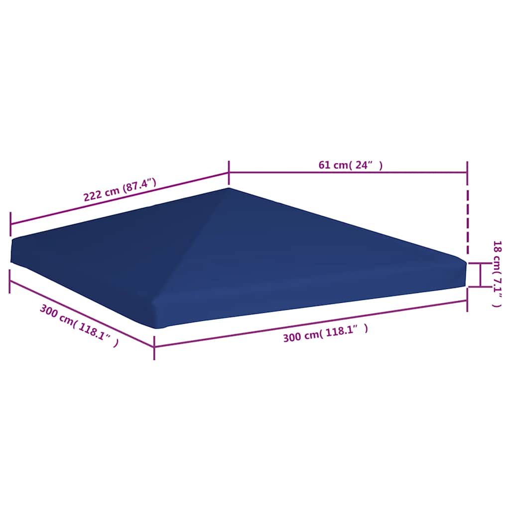 Copertura Superiore per Gazebo 310 g/m² 3x3 m Blu | homemem39