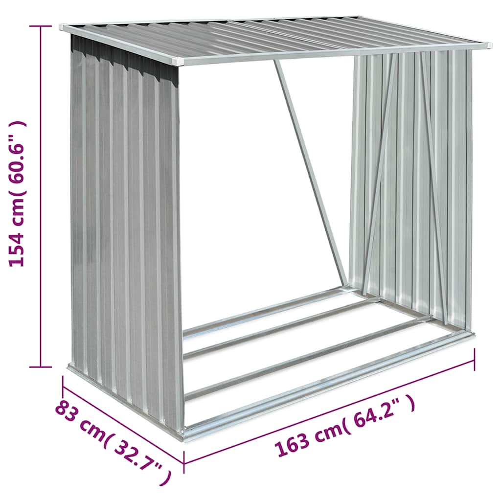 Capannone da Giardino in Acciaio Zincato Grigio 163x83x154 cm | homemem39