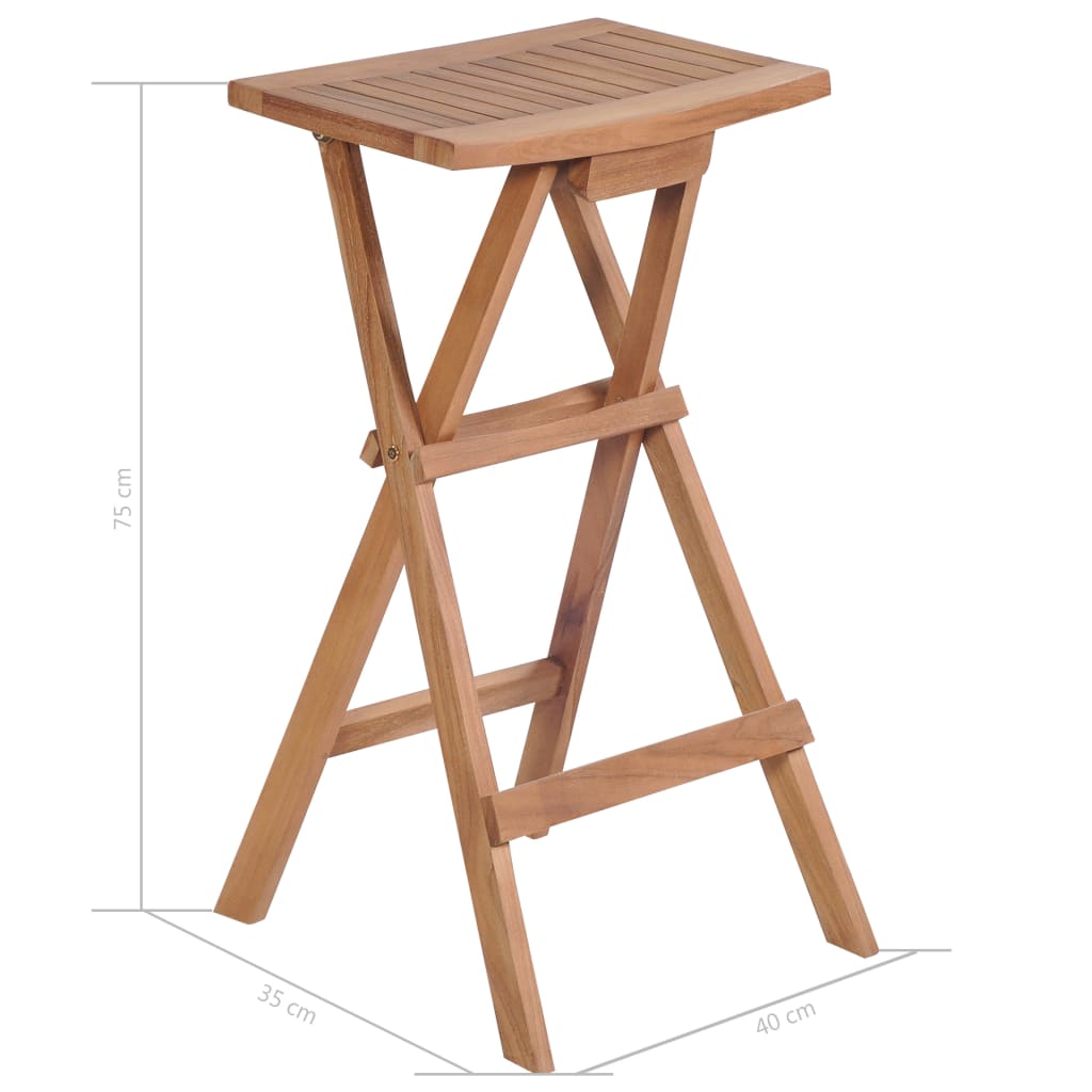 Sgabelli da Bar Pieghevoli 4 pz in Legno Massello di Teak | homemem39