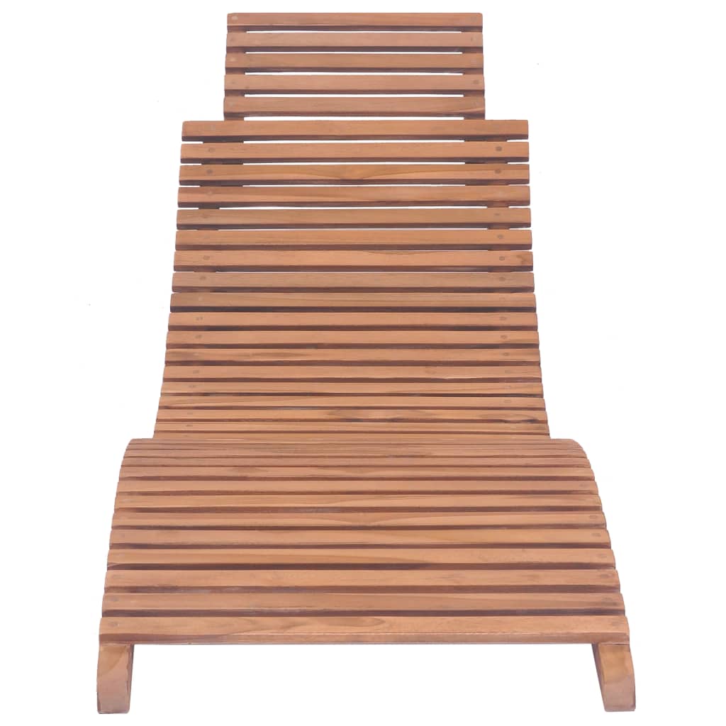 Lettino Prendisole Pieghevole in Legno Massello di Teak - homemem39