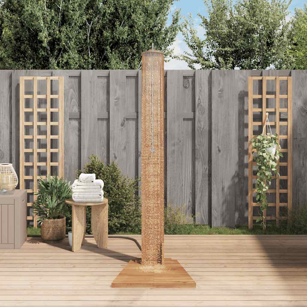 Doccia da Giardino in Legno Massello di Teak 70x75x204cm - homemem39