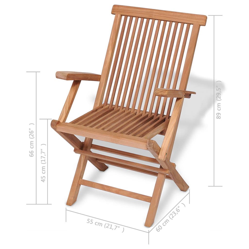 Set da Pranzo per Esterni 5 pz in Legno Massello di Teak | homemem39