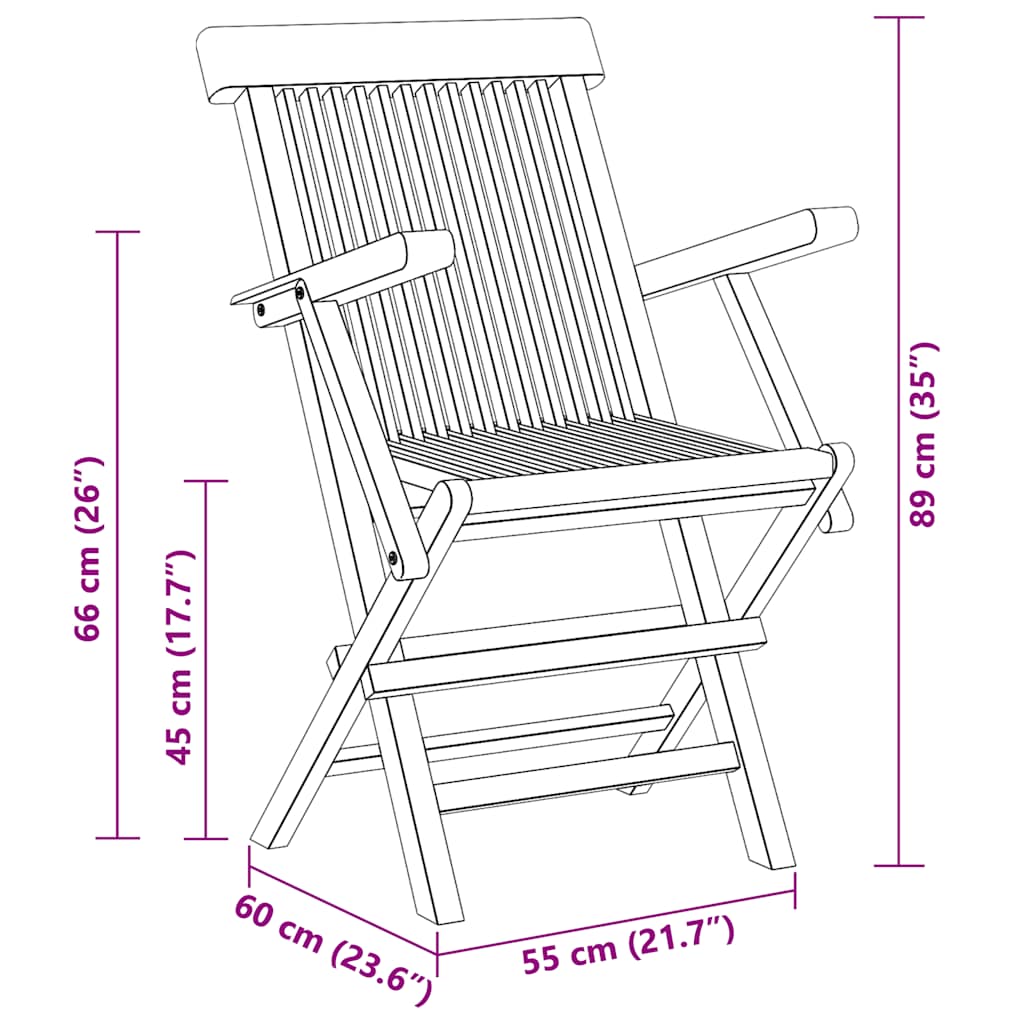 Set da Pranzo da Giardino 7 pz in Legno Massello di Teak - homemem39