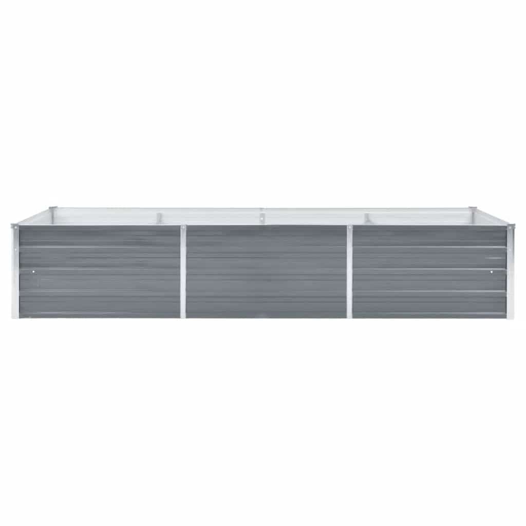 Letto Rialzato Giardino in Acciaio Zincato 240x80x45 cm Grigio