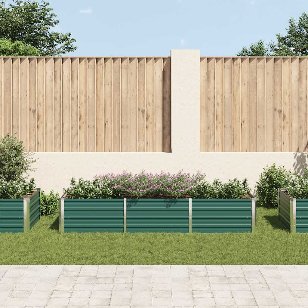 Letto Rialzato Giardino in Acciaio Zincato 240x80x45 cm Verde
