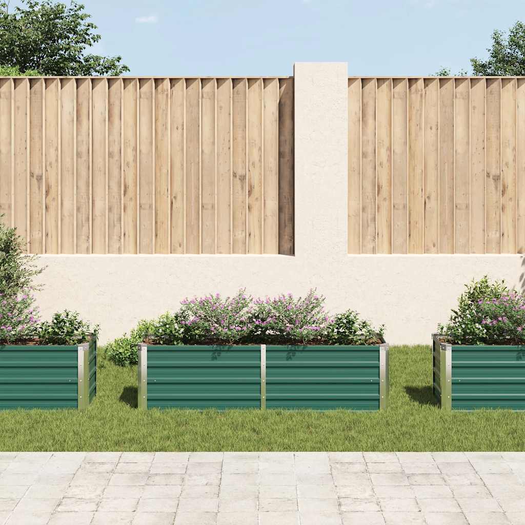 Letto Rialzato Giardino in Acciaio Zincato 160x40x45 cm Verde - homemem39