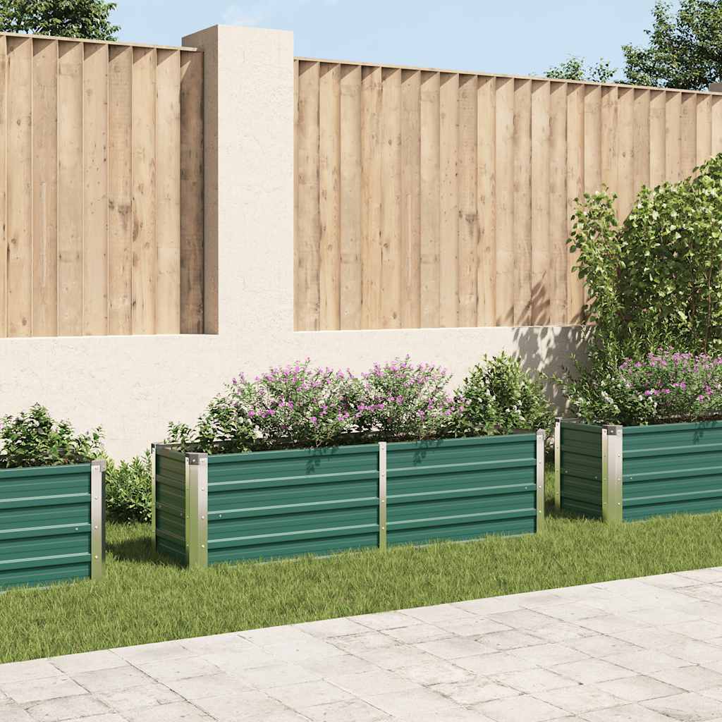 Letto Rialzato Giardino in Acciaio Zincato 160x40x45 cm Verde - homemem39