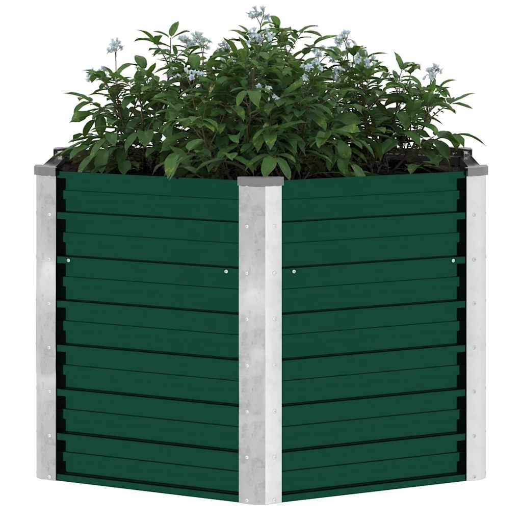 Letto Rialzato Giardino in Acciaio Zincato 129x129x77 cm Verde - homemem39
