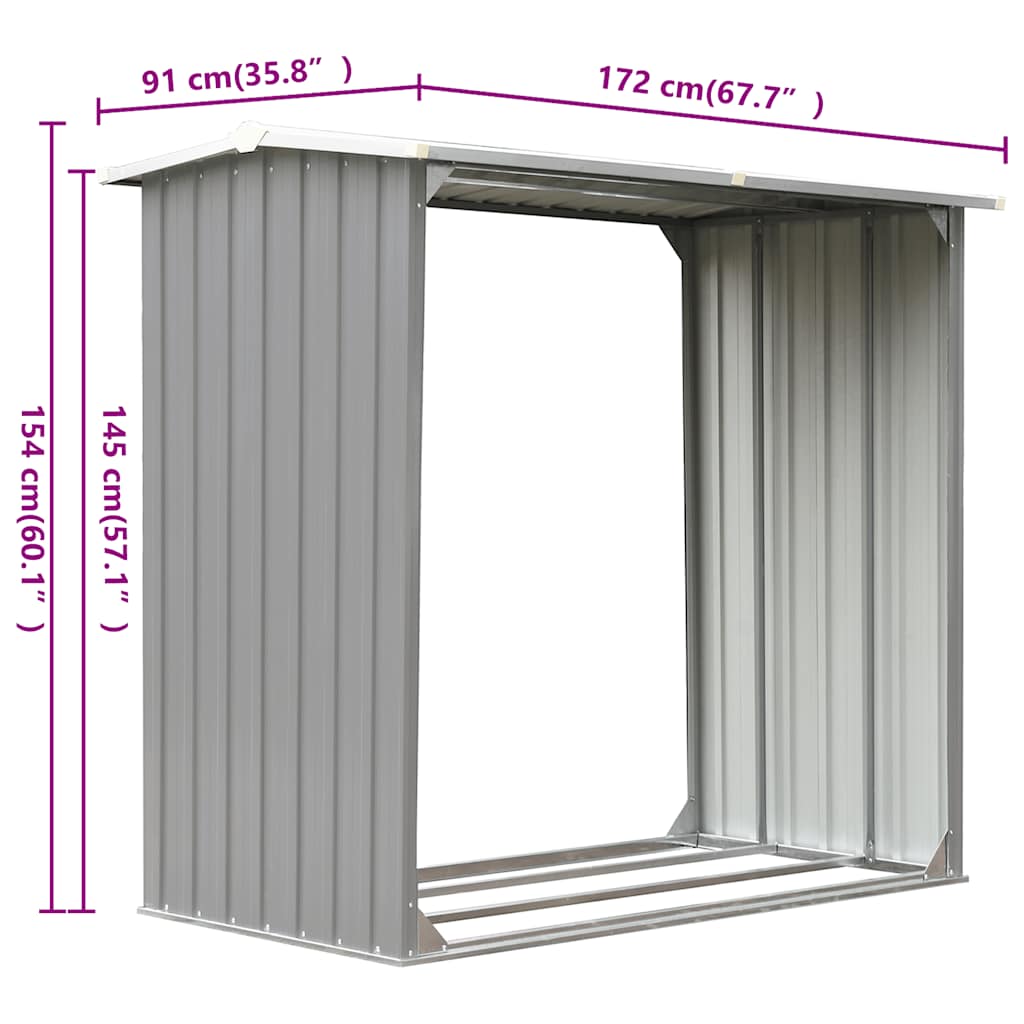 Capannone da Giardino in Acciaio Zincato 172x91x154cm Grigio | homemem39