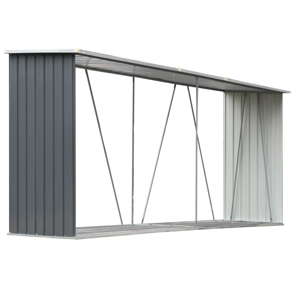 Capannone da Giardino in Acciaio Zincato 330x84x152cm Grigio - homemem39