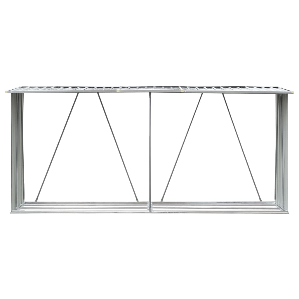 Capannone da Giardino in Acciaio Zincato 330x84x152cm Grigio - homemem39