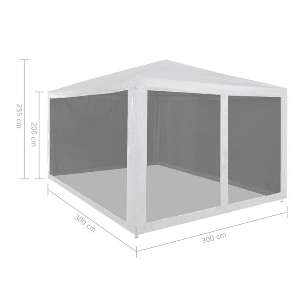 Tenda per Feste con 4 Pareti Laterali in Rete 3x3 m | homemem39
