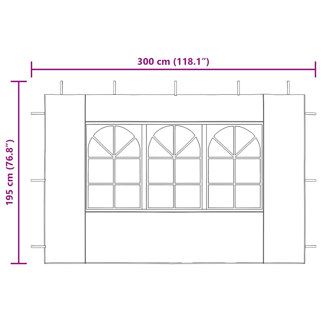 Parete per Tendostruttura in PE 2pz con Finestra Bianco | homemem39