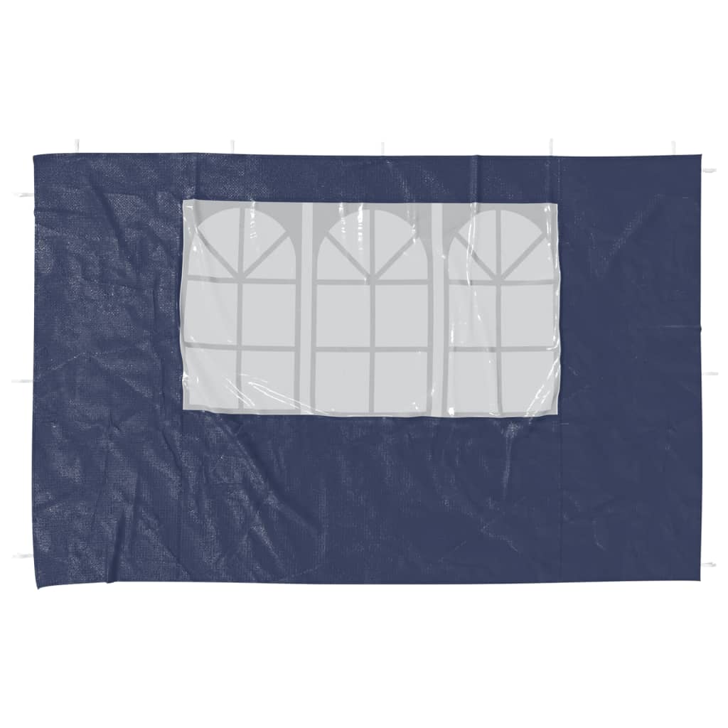 Parete per Tendostruttura 2 pz con Finestra in PE Blu - homemem39