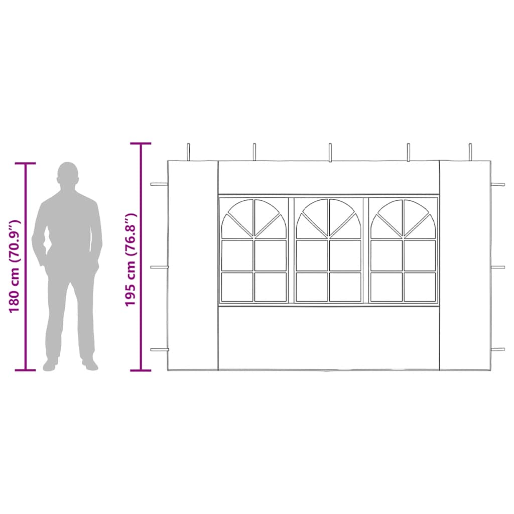 Parete per Tendostruttura in PE 2pz con Finestra Verde - homemem39
