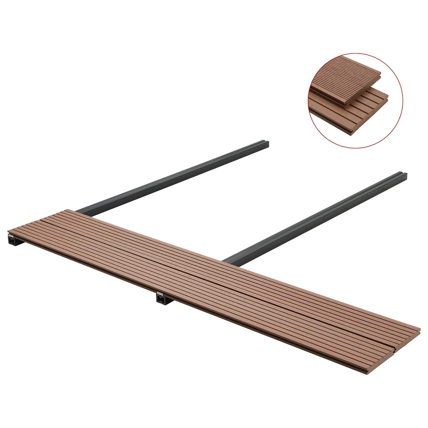 Pavimento da Deck 4 pcs Marrone Chiaro WPC | homemem39