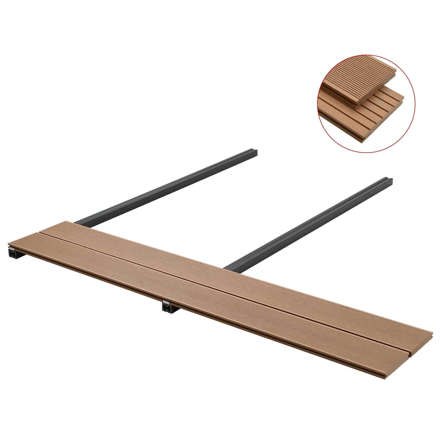 Pavimento da Deck 4 pcs Teak riciclato WPC