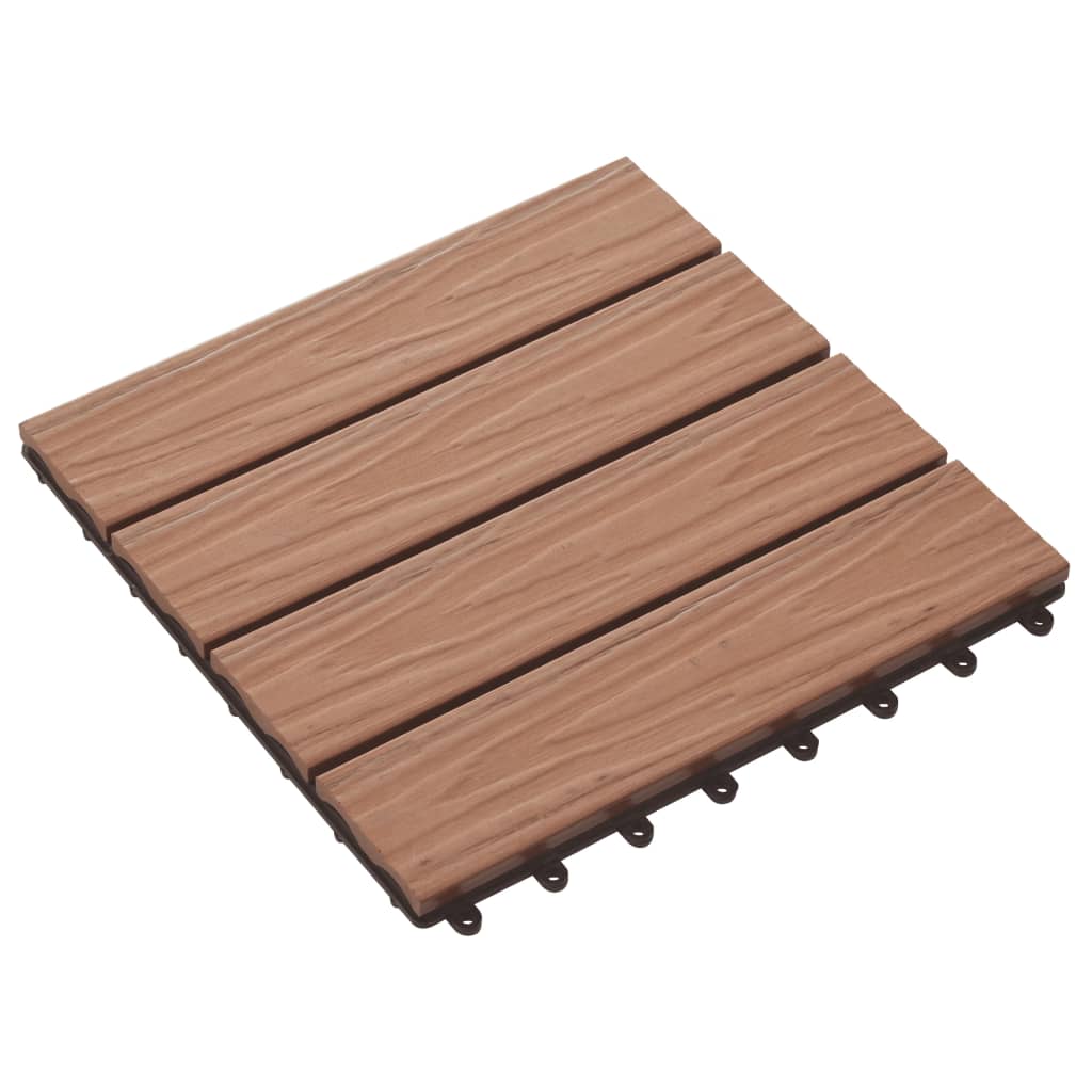 Piastrelle 11 pz Goffrature WPC 30x30 cm 1 mq Marrone Chiaro - homemem39