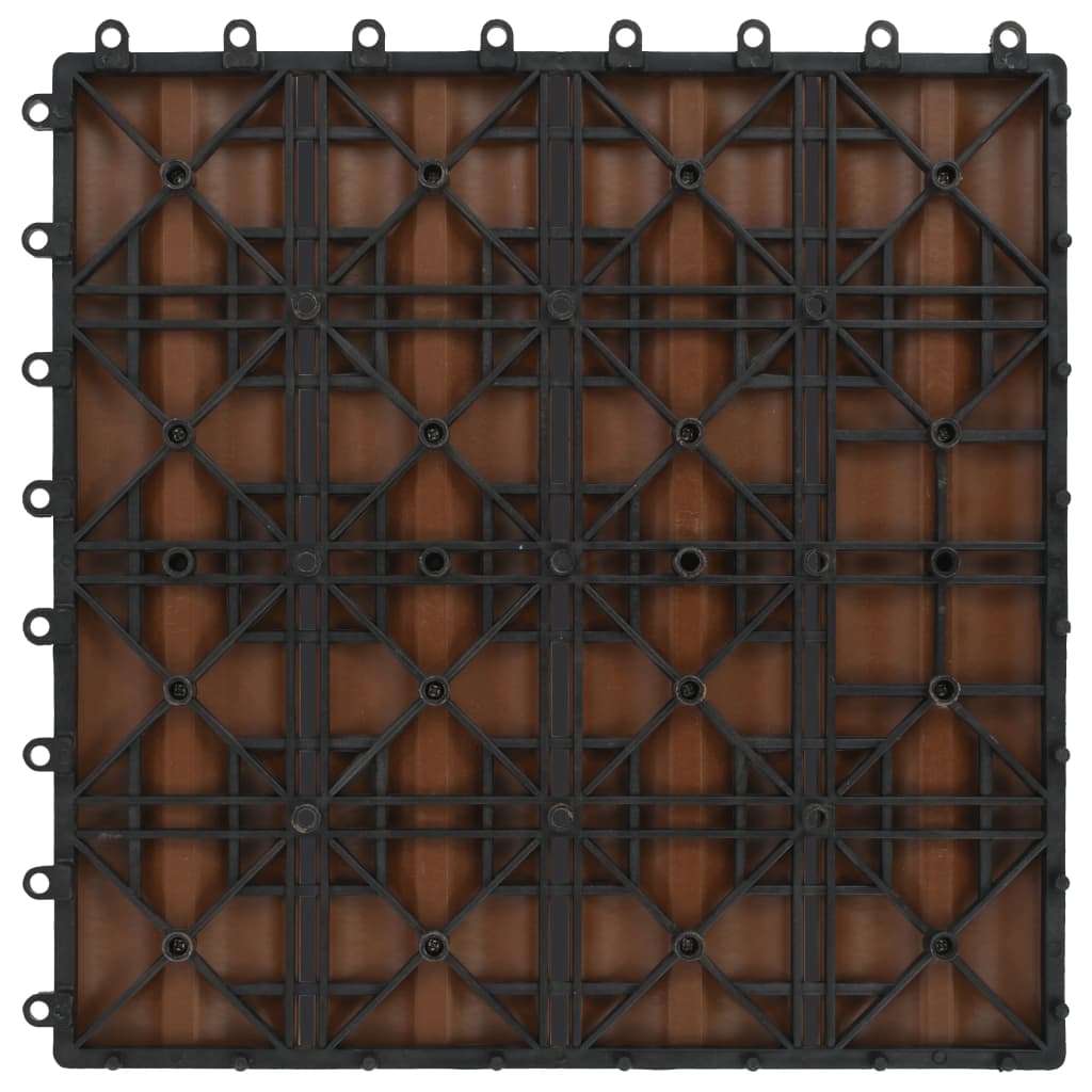 Piastrelle 11 pz Goffrature WPC 30x30 cm 1 mq Marrone Chiaro - homemem39