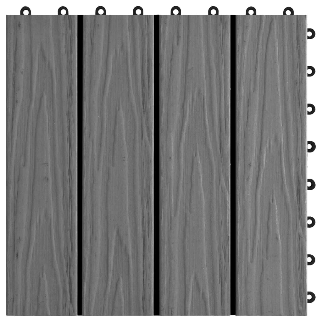 Piastrelle Decking 11 pz Goffrature WPC 30x30 cm 1 mq Grigio - homemem39