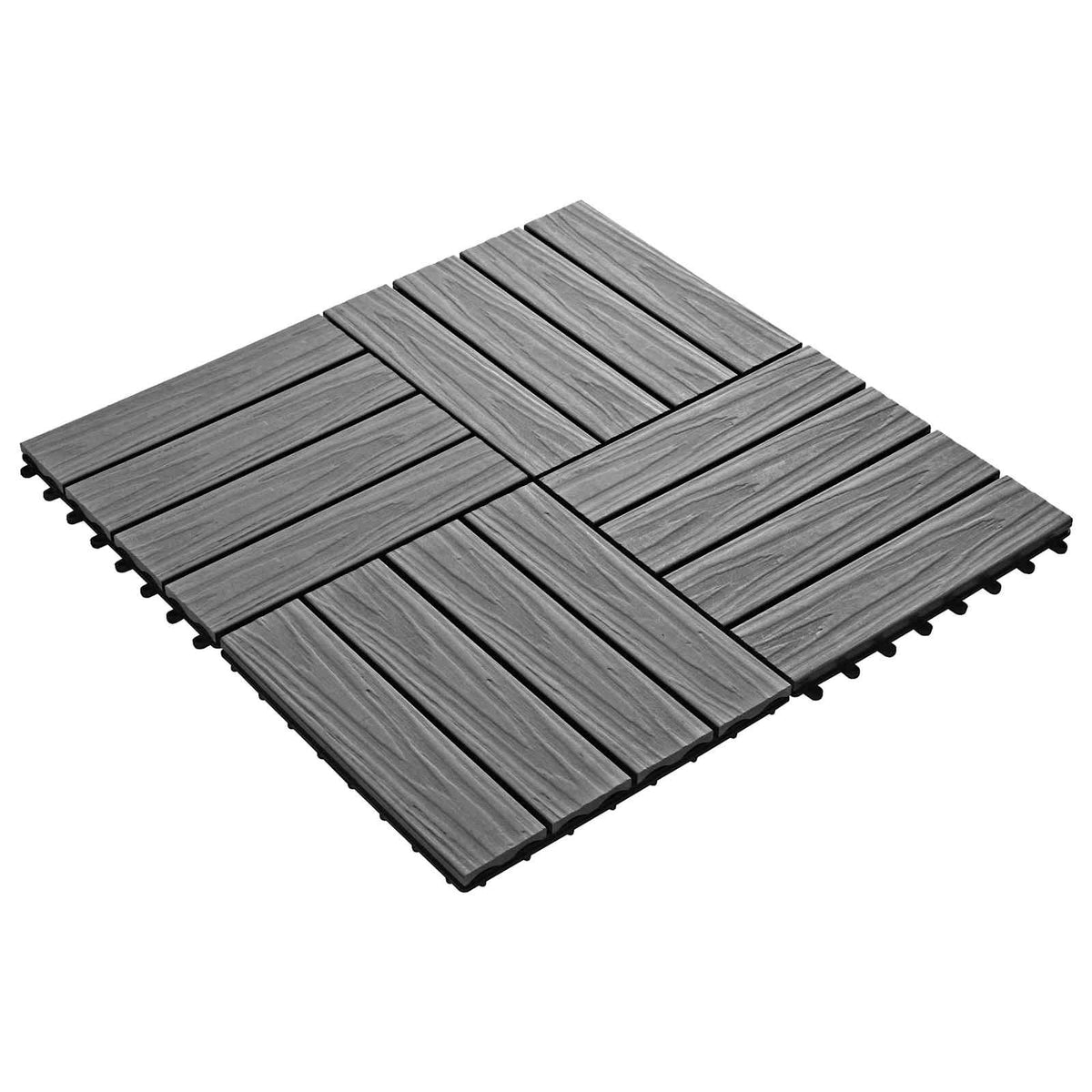 Piastrella per Decking Design 3D 11 pz Grigio 30 x 30 cm WPC - homemem39