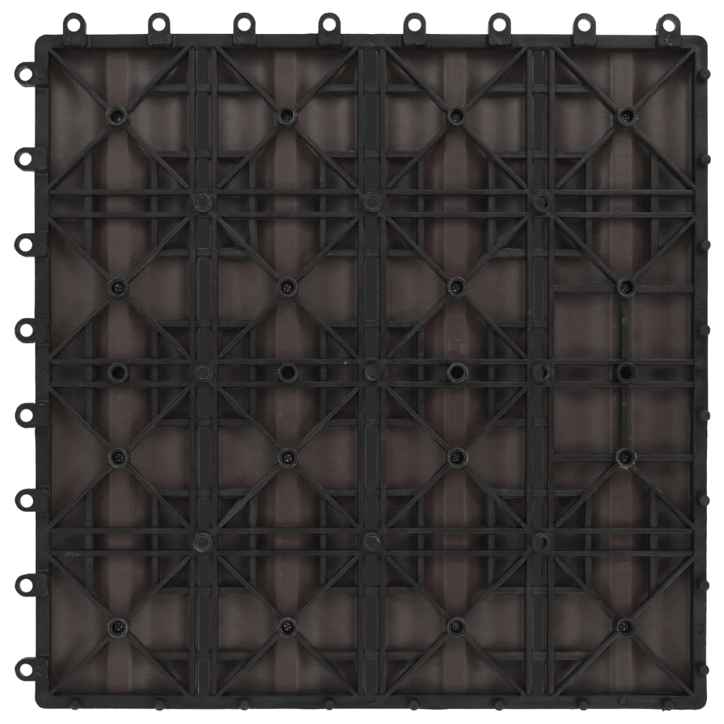 Piastrelle 11 pz Goffrature WPC 30x30 cm 1 mq Marrone Scuro - homemem39