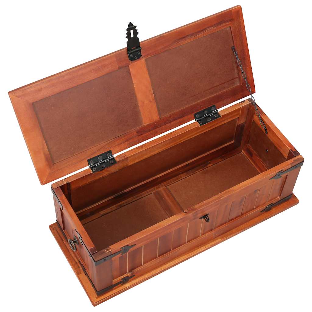 Cassapanca 60x25x22 cm in Legno Massello di Acacia - homemem39