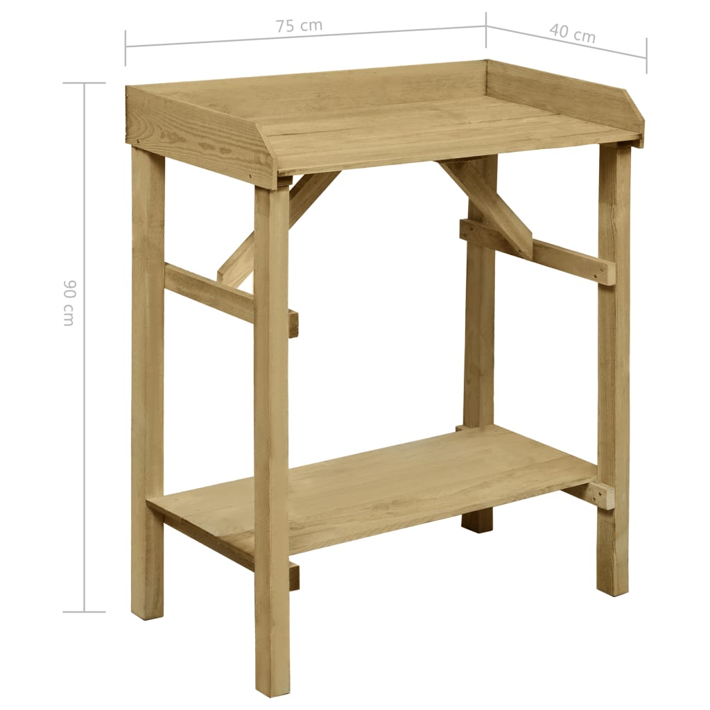 Tavolo da Lavoro da Giardino in Legno Impregnato 75x40x90cm | homemem39
