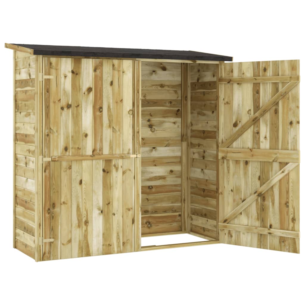 Capanno Attrezzi da Giardino in Pino Impregnato 182x76x175 cm