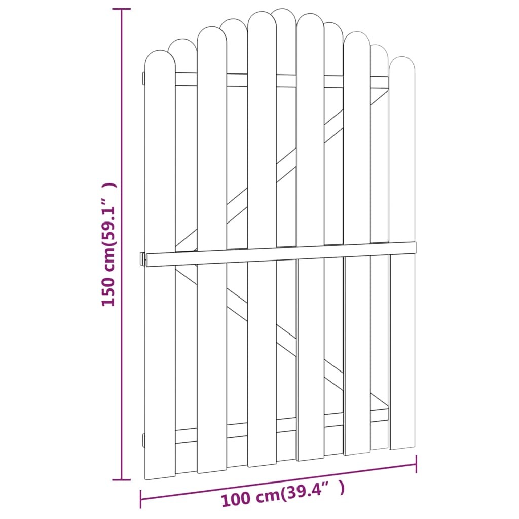 Cancello da Giardino in Legno di Pino Impregnato 100x150 cm | homemem39