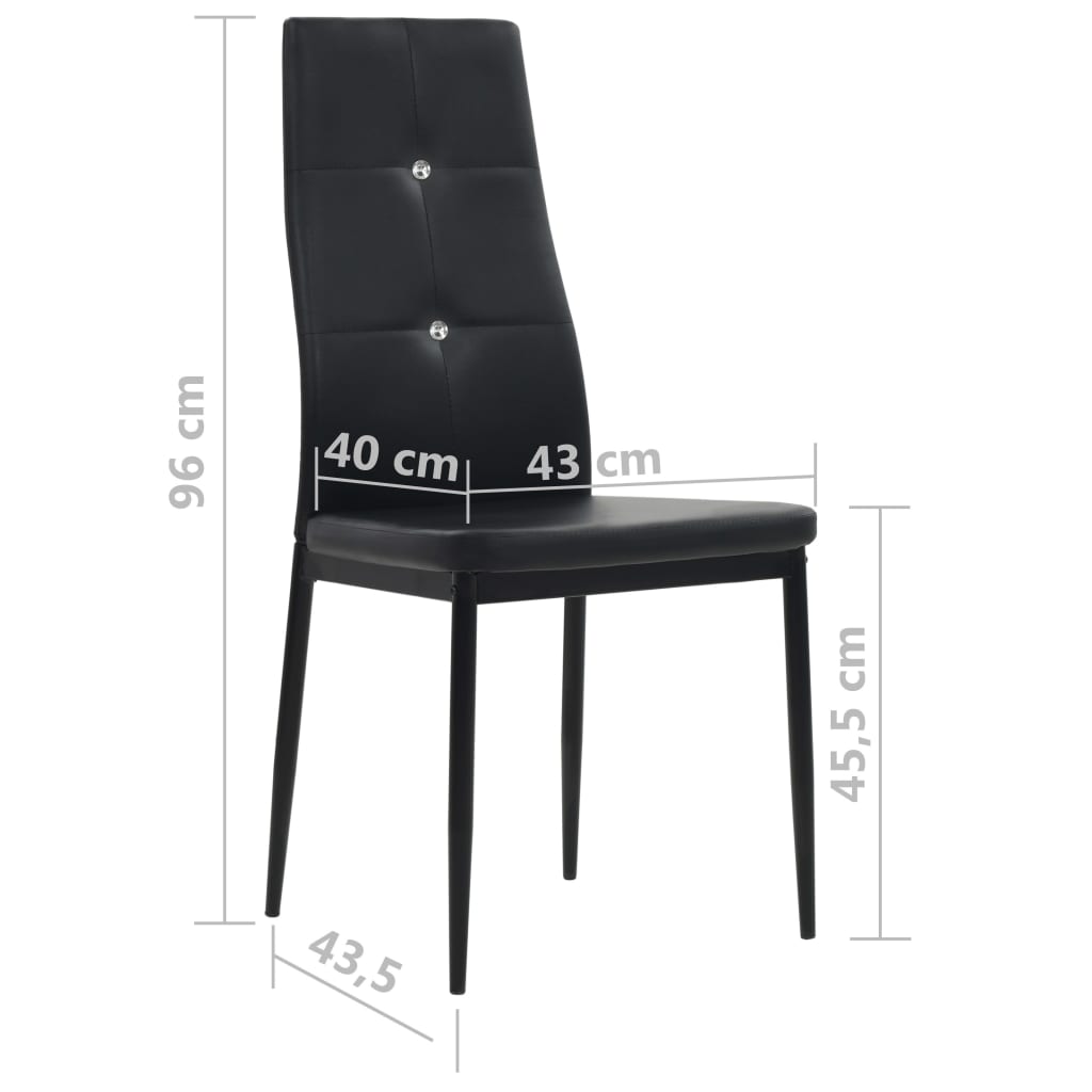 Sedie da Pranzo 6 pz Nere in Similpelle | homemem39