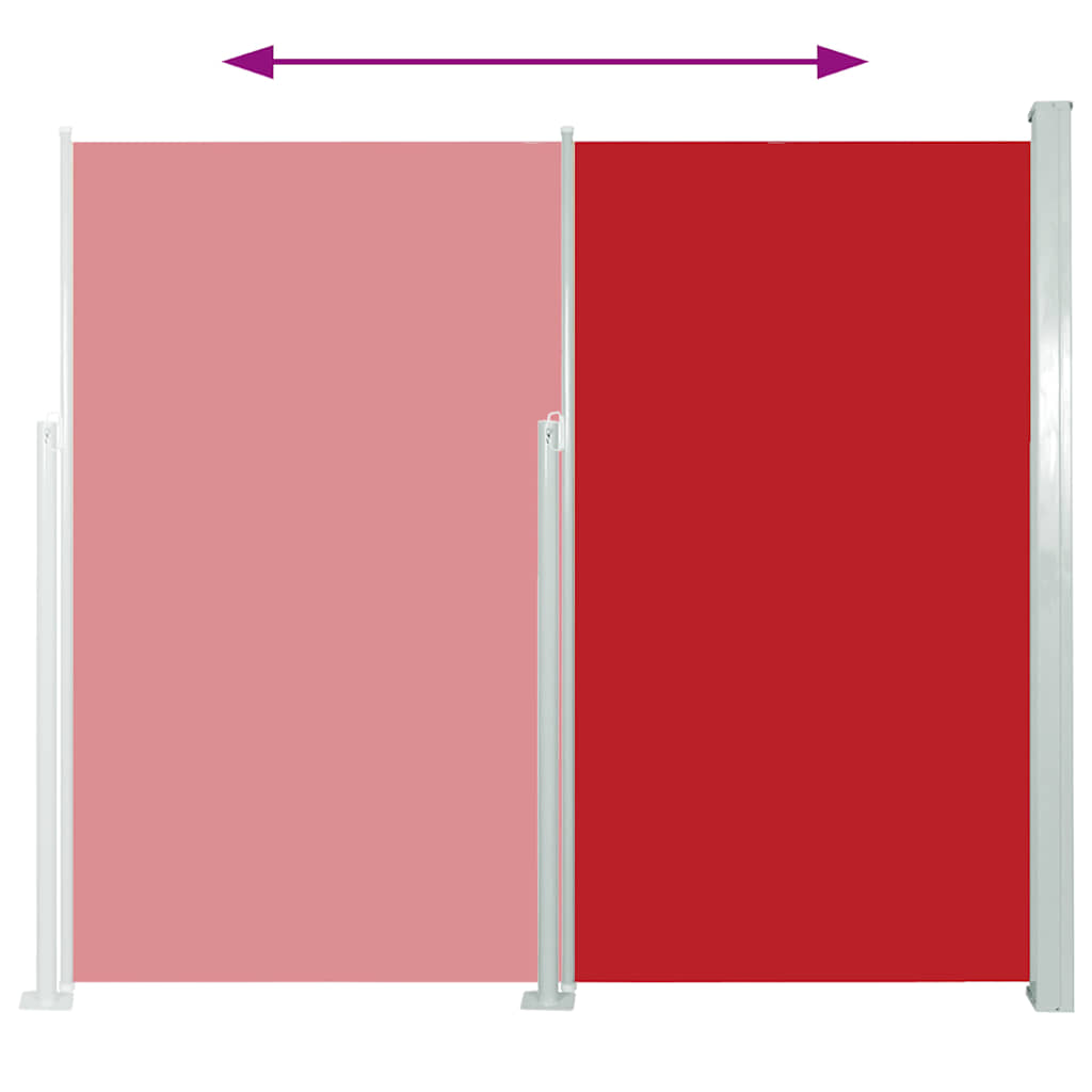 Tenda da Sole Laterale Retrattile 140 x 300 cm Rossa - homemem39