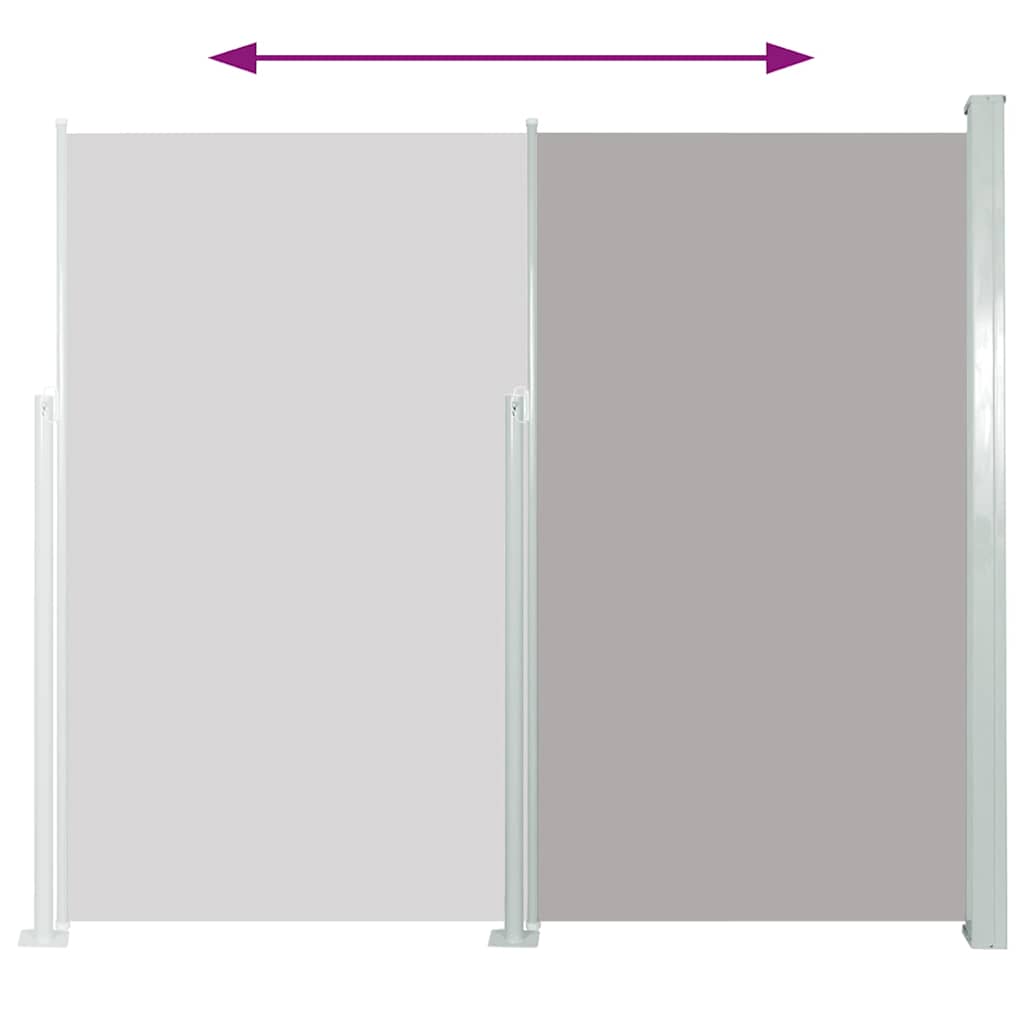 Tenda da Sole Laterale Retrattile 140 x 300 cm Grigia - homemem39