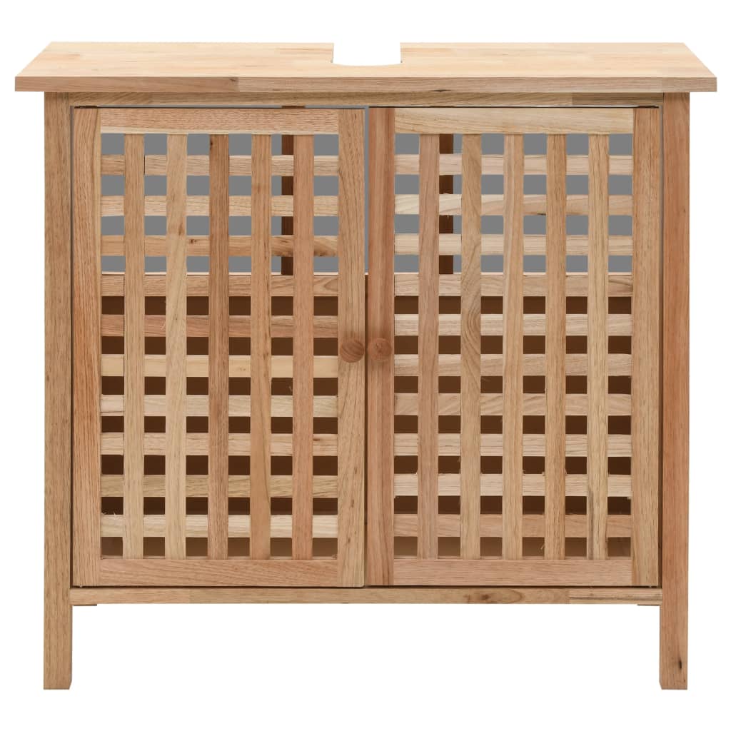 Mobile Sottolavabo in Legno Massello di Noce 66x29x61 cm - homemem39